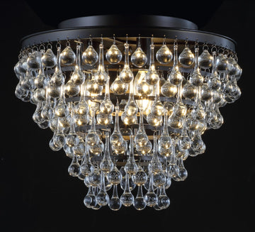 Toronto 16" Metal/Crystal LED Flush Mount - JONATHAN Y